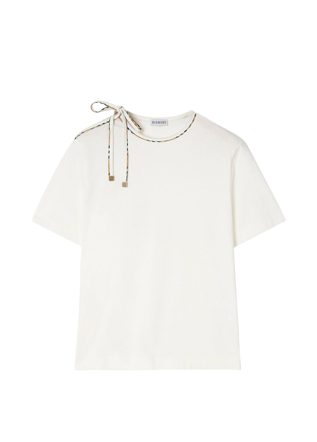 Burberry Frankie Bow Beyaz Pamuklu Kısa Kollu Kadın T-Shirt