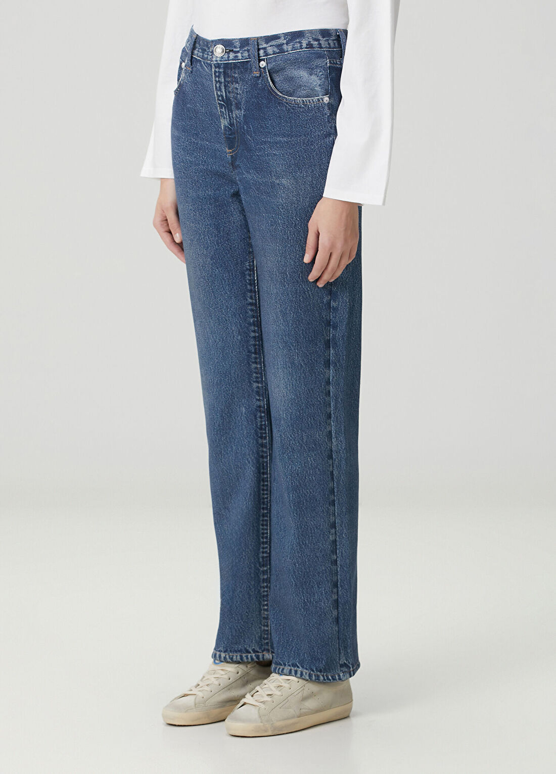 Rag&Bone Miramar Shea Relaxed Straight Mavi Jean Pantolon görsel 2