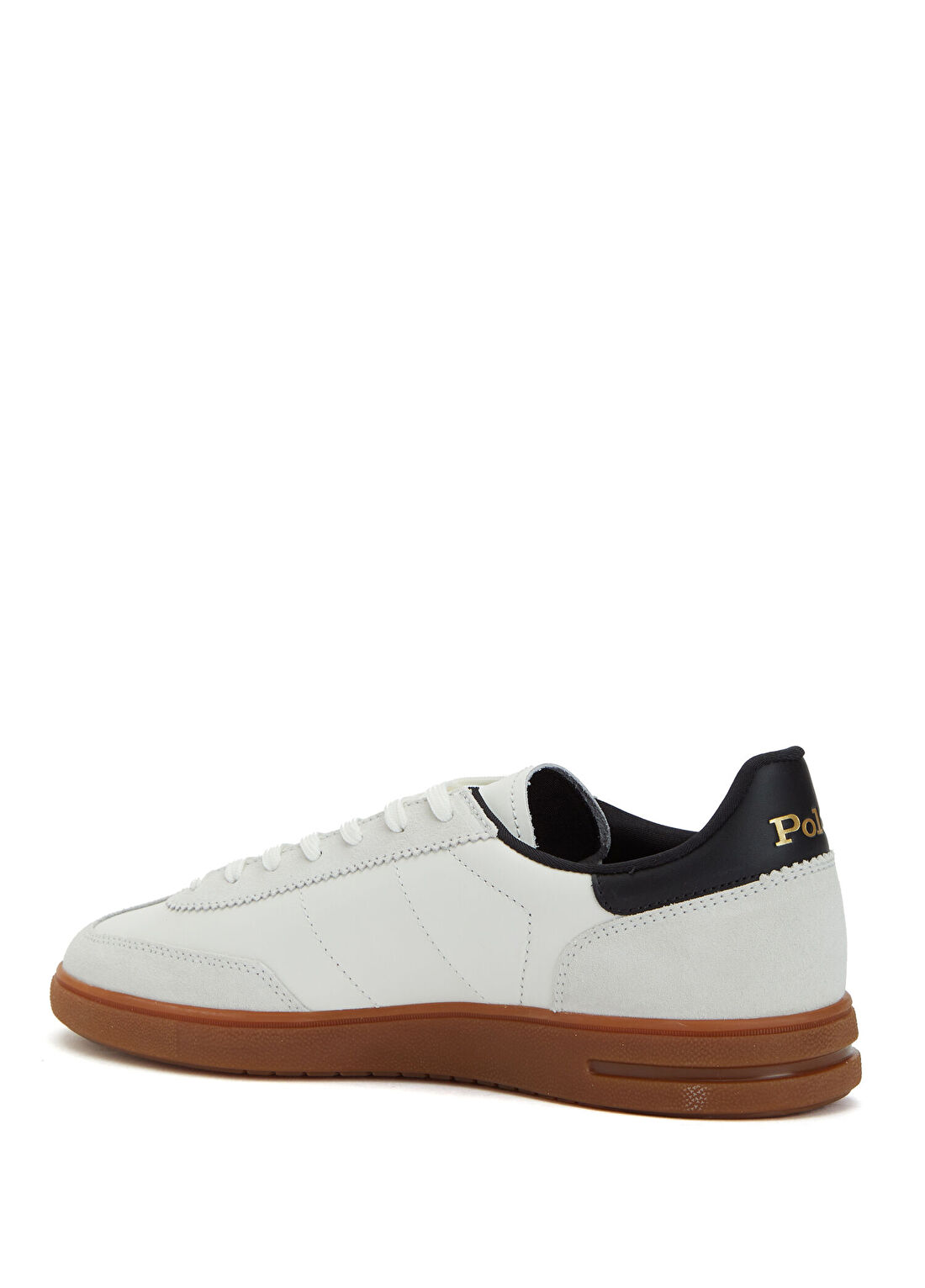 Polo Ralph Lauren Polo Sport Siyah Beyaz Erkek Deri Sneaker görsel 3