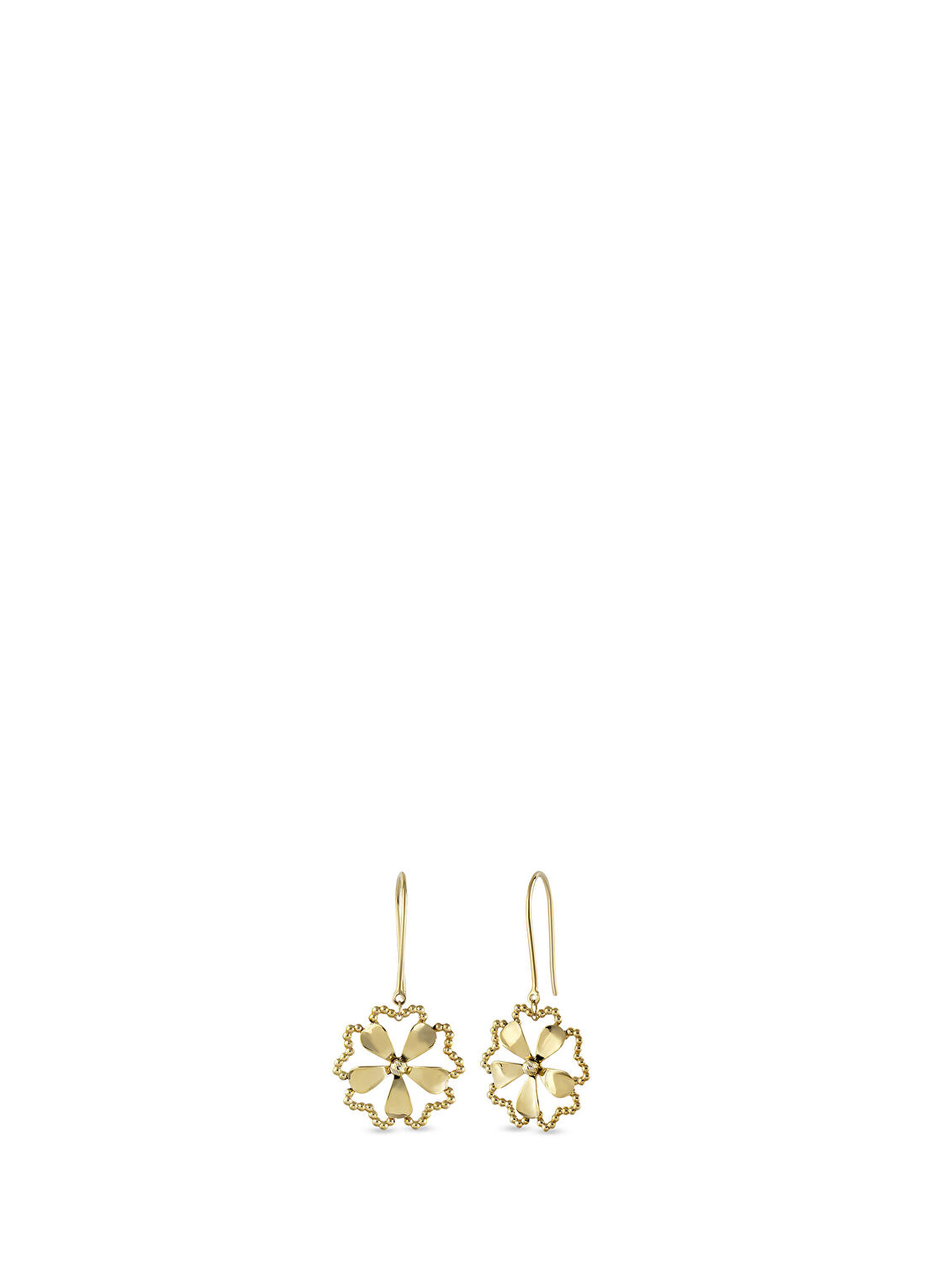 Orena Jewelry Dangle Flower 14 Ayar Kadın Altın Küpe