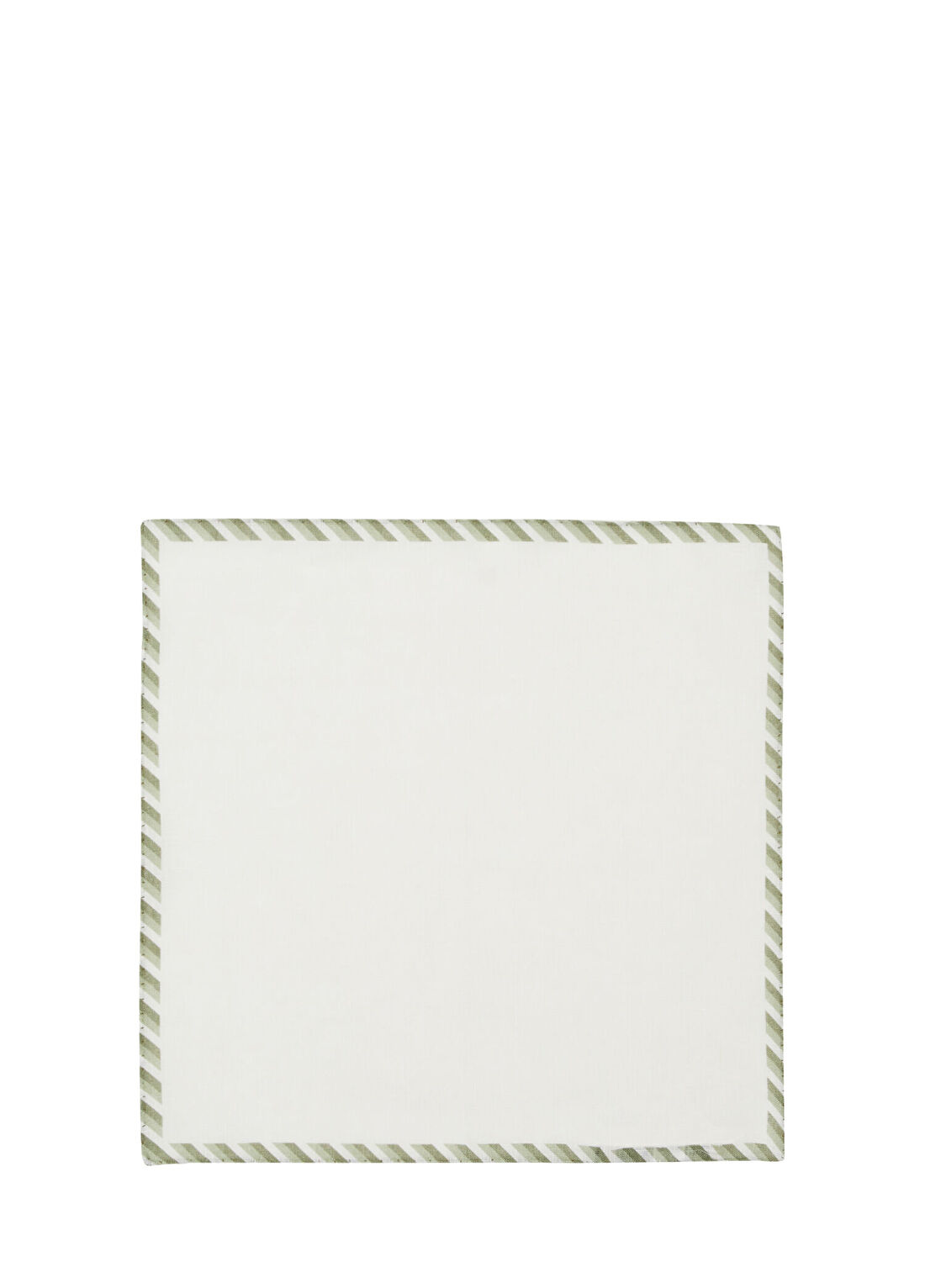 Beymen Collection Beyaz Yeşil Keten Poşet Mendil