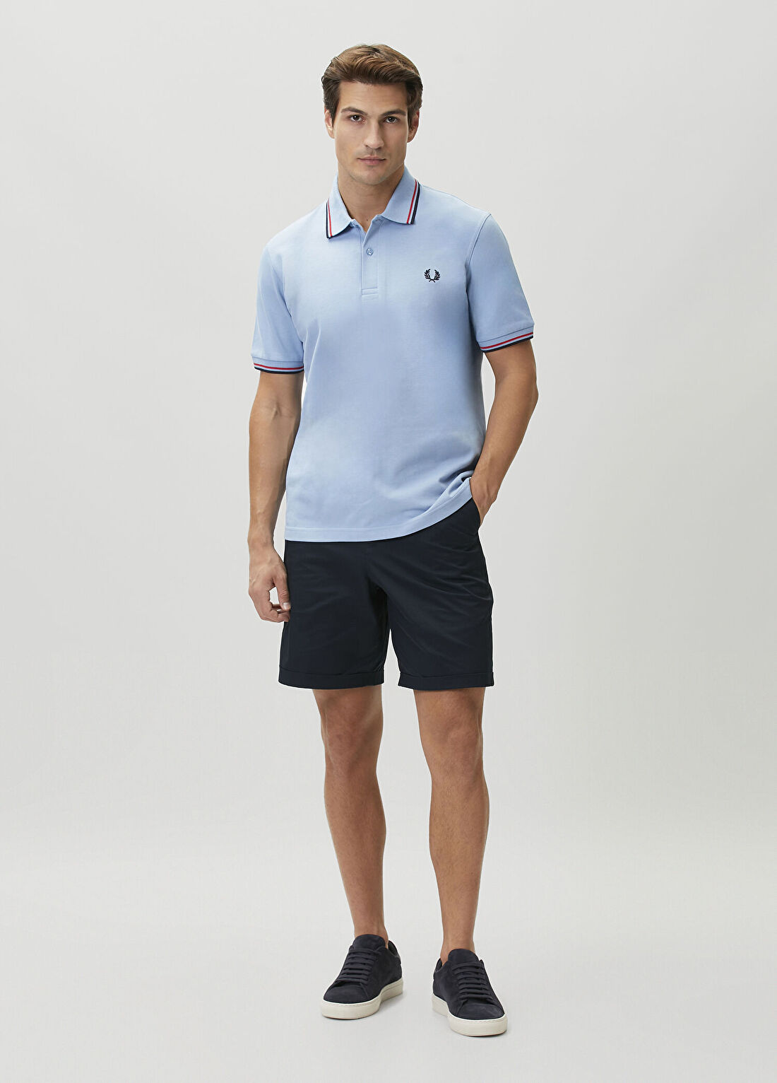 Fred Perry Twin Tipped Mavi Polo Yaka T-shirt görsel 2