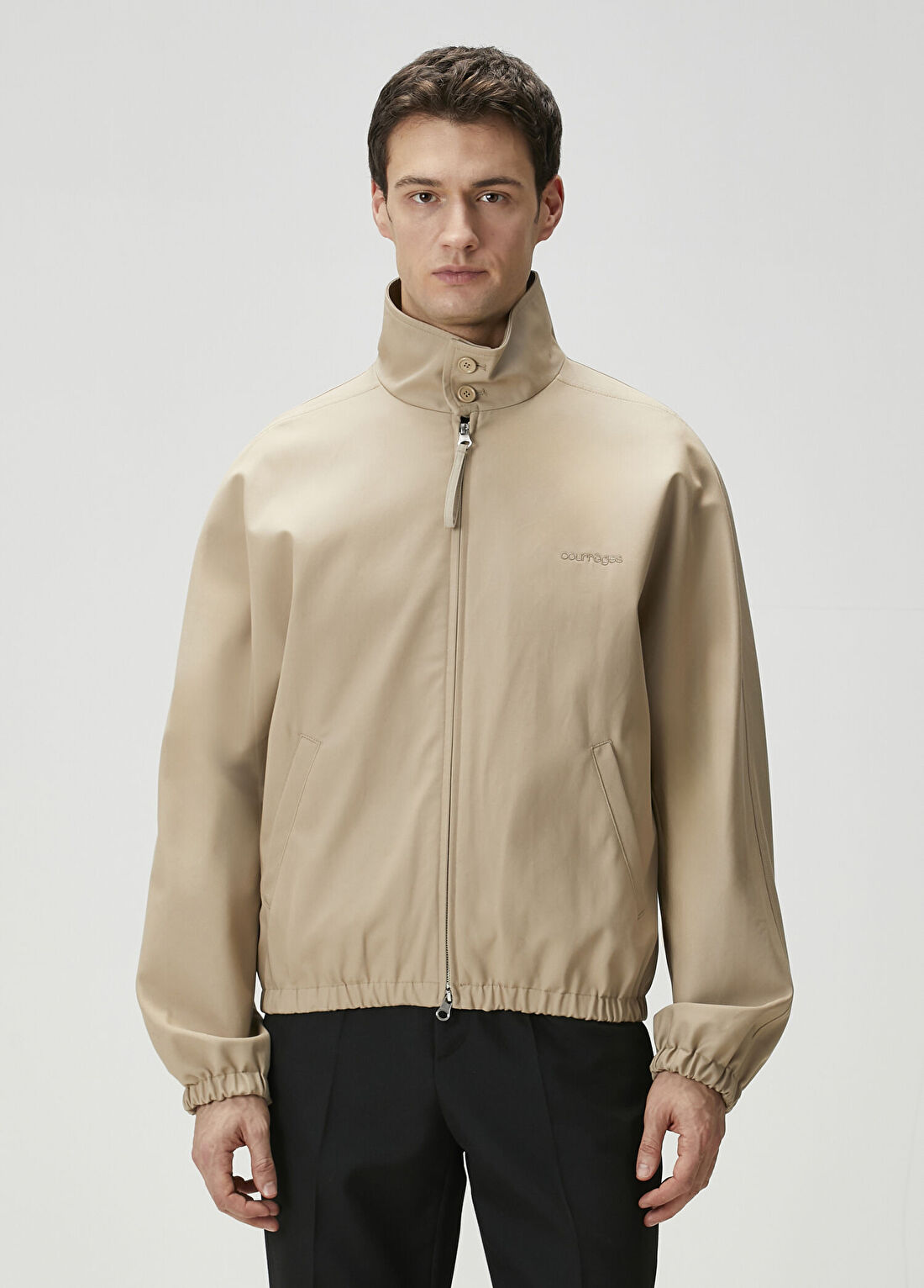 Courreges Bej Logo Nakışlı Ceket
