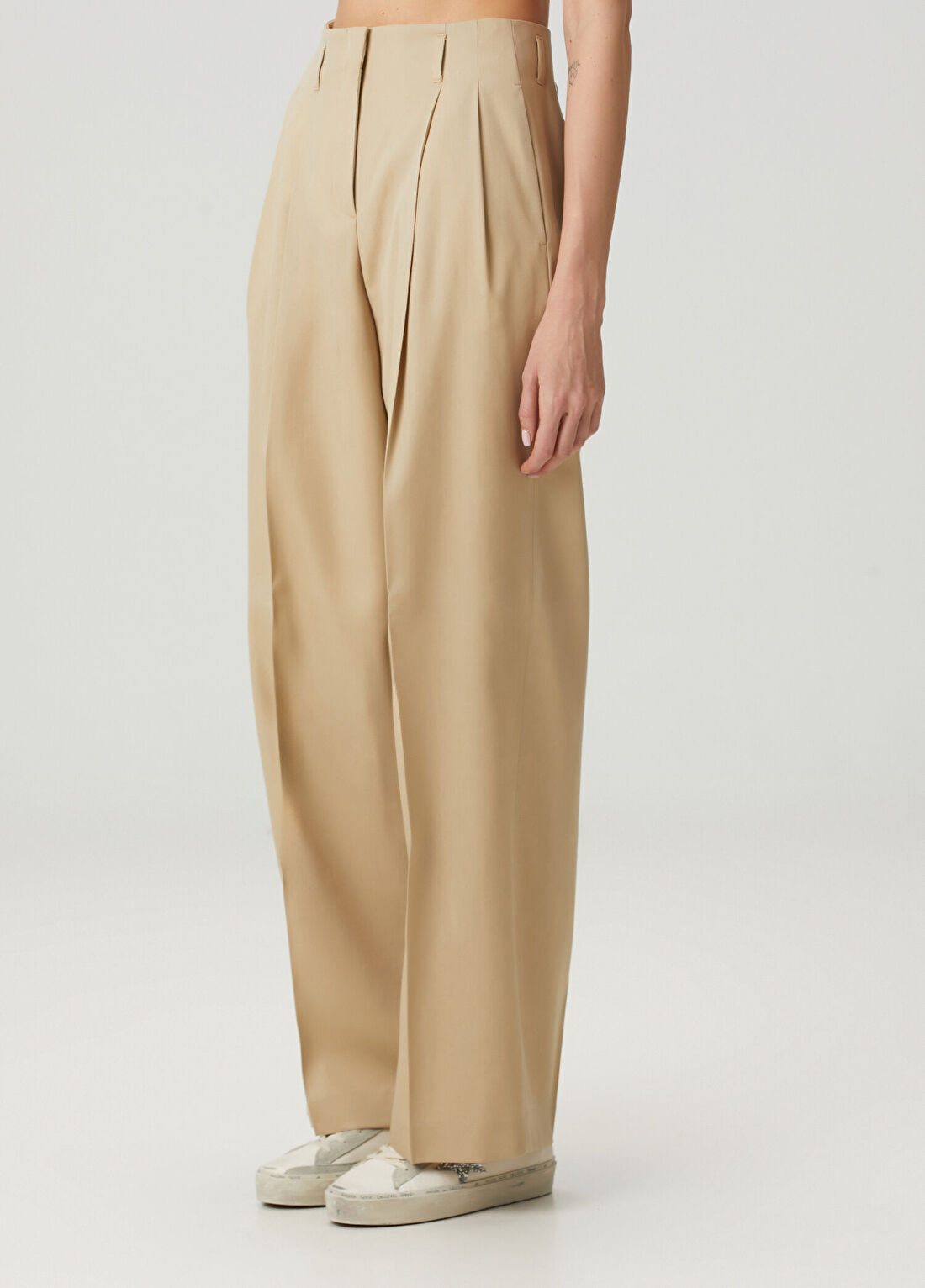 Golden Goose Kum Wide Leg Yün Gabardin Pantolon görsel 4