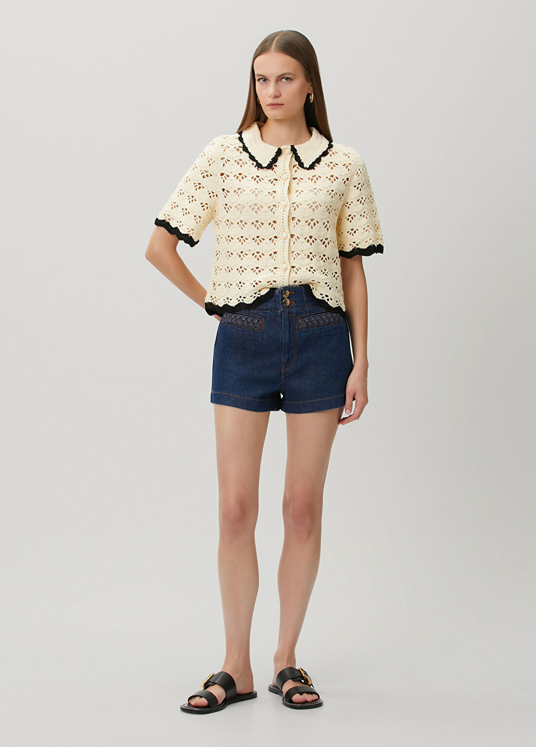Zimmermann Aster Lacivert Denim Şort