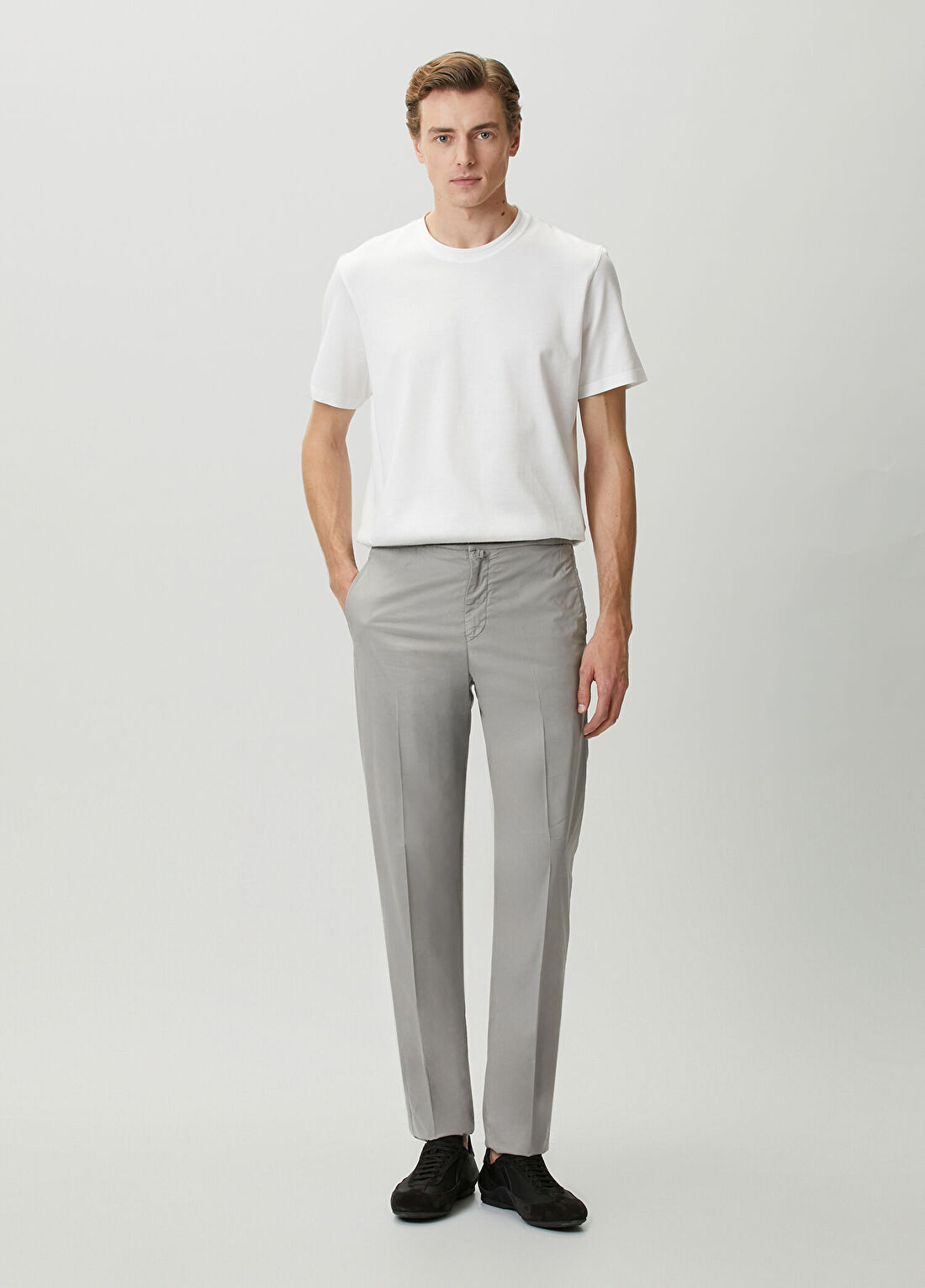 Kiton Gri Beli Kordonlu Pantolon