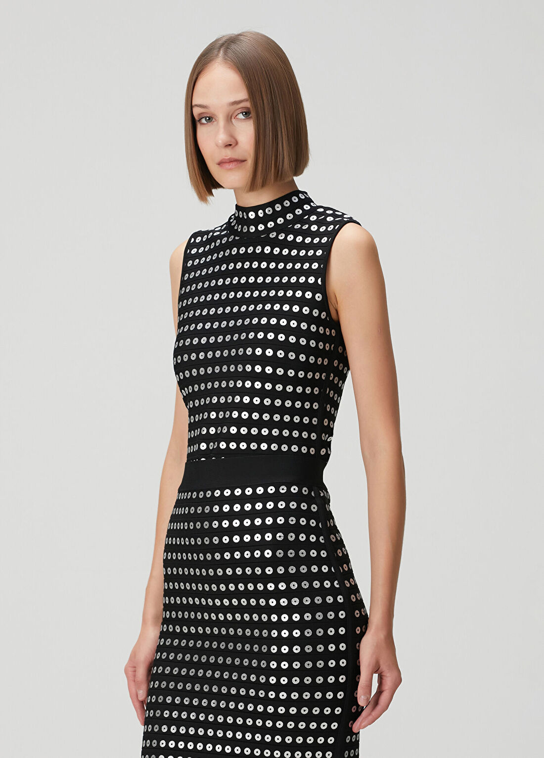 Herve Leger Carina Siyah Bluz görsel 3