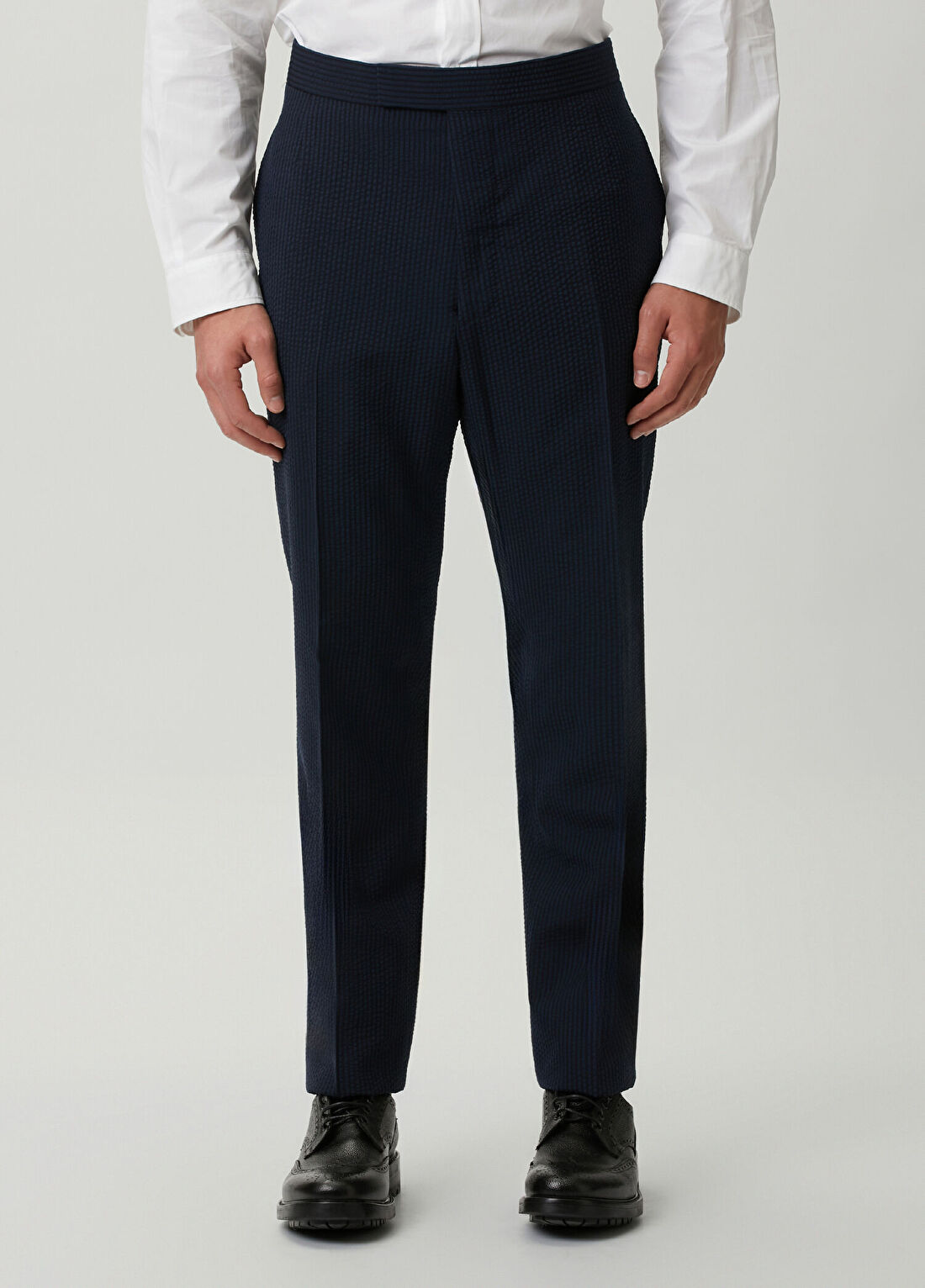 Thom Browne Lacivert Gofreli Yün Pantolon görsel 2