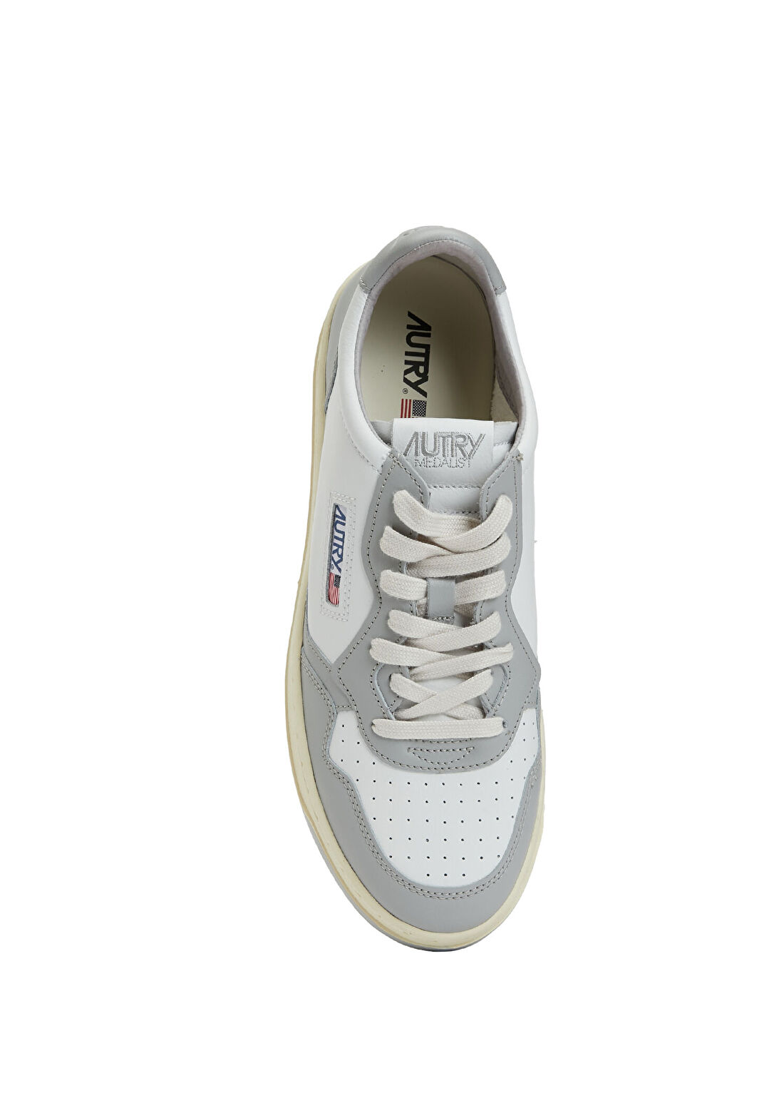 Autry Medalist Low Beyaz Gri Erkek Deri Sneaker görsel 4