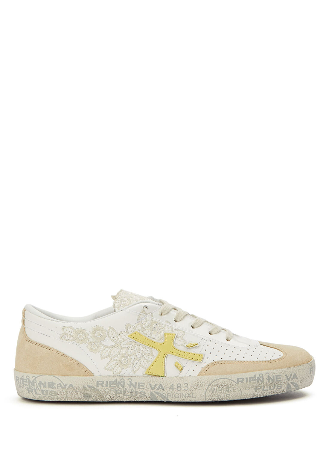 Premiata Davidd Beyaz Sarı Kadın Deri Sneaker