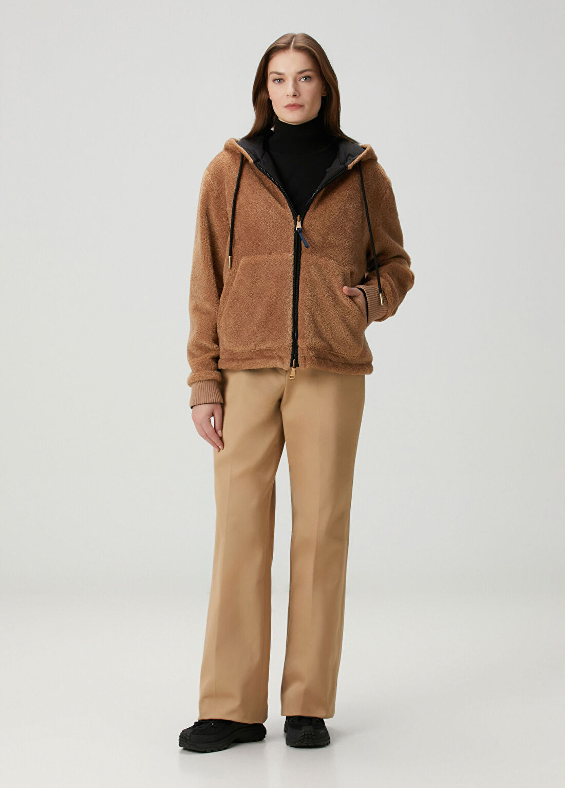Moncler Açık Kahverengi Shearling Ceket görsel 2