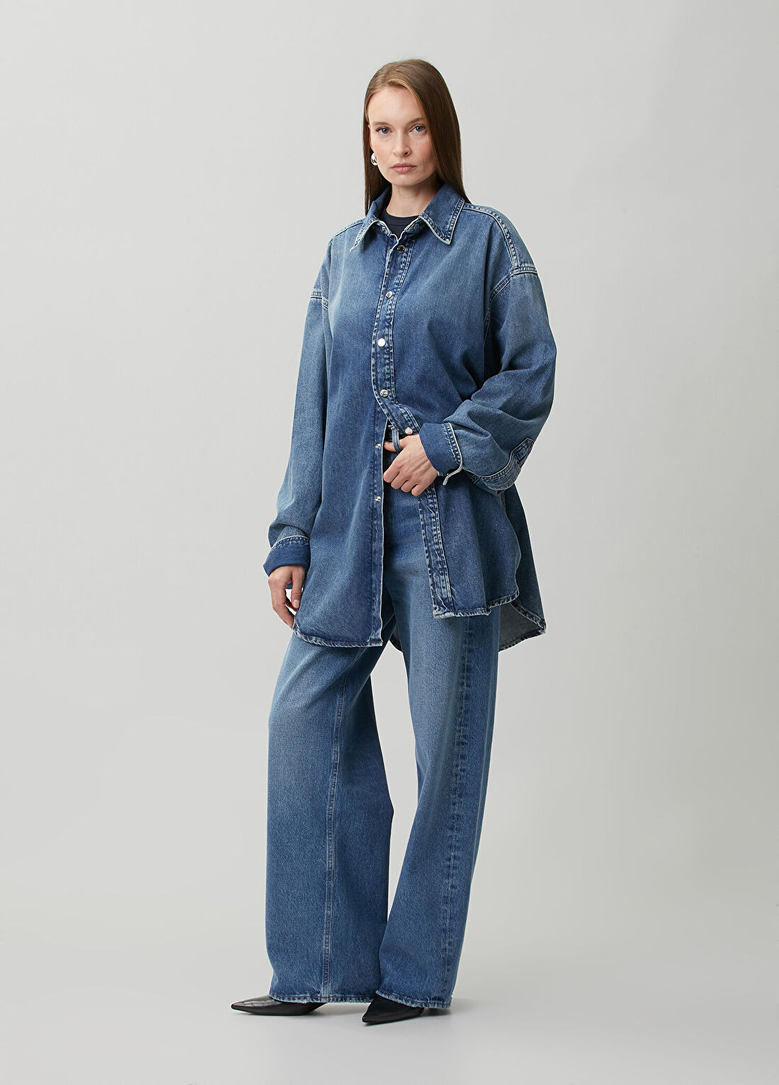 Haikure Victoria Mavi Denim Gömlek görsel 2