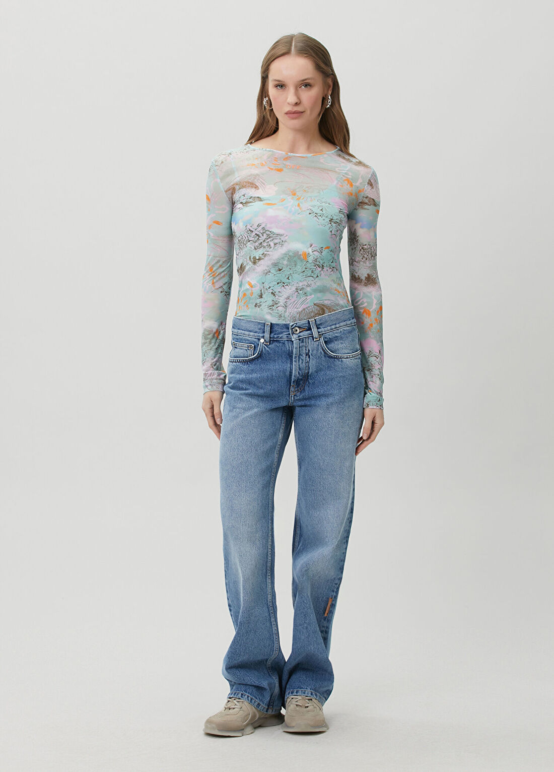 Off-White Susy Relaxed Fit Mavi Jean Pantolon