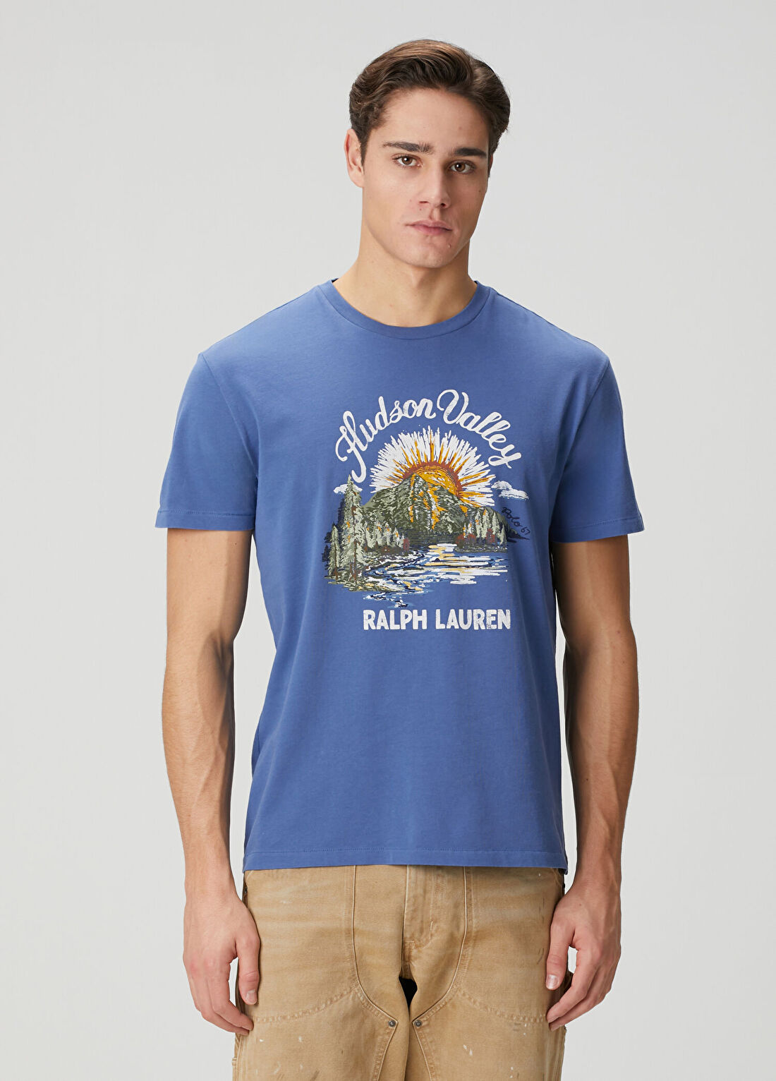 Polo Ralph Lauren Lacivert Manzara Baskılı Logo Detaylı T-shirt