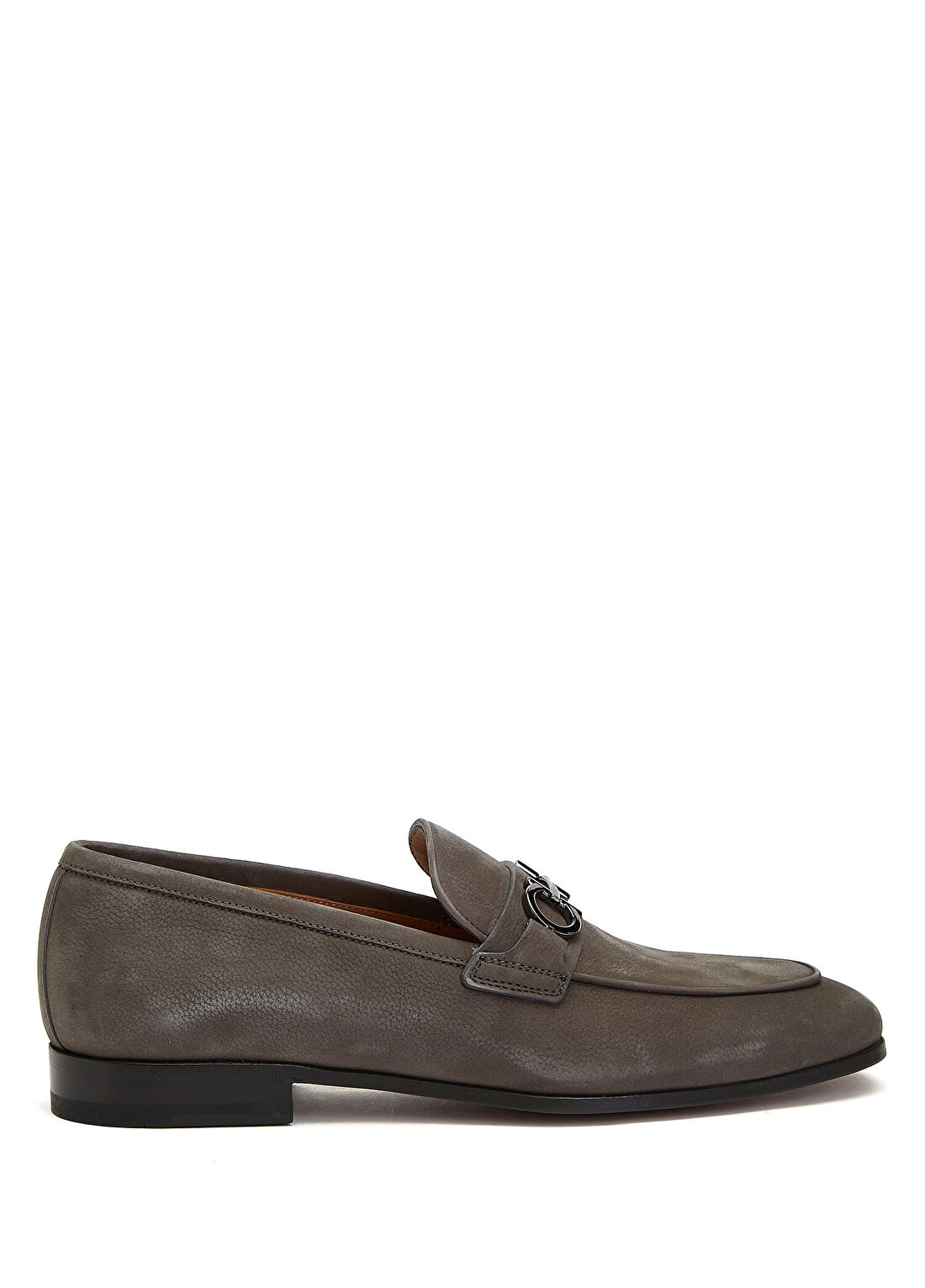 Ferragamo Biarritz Gri Erkek Deri Loafer