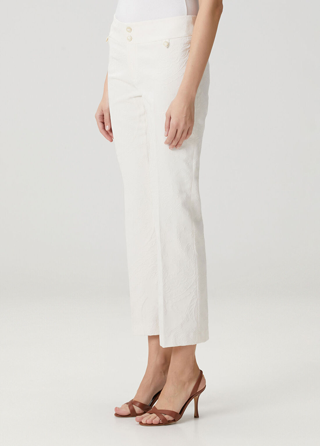 Etro Krem Desenli Pantolon görsel 2
