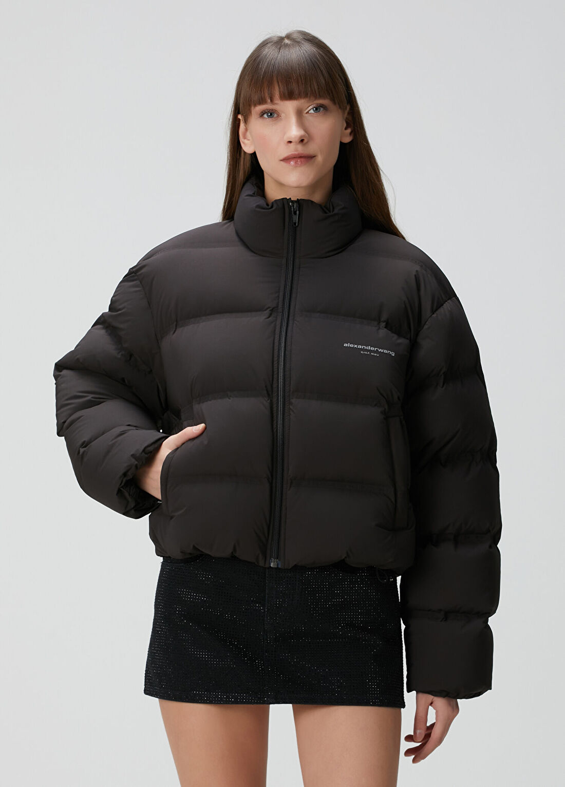 Alexander Wang Siyah Puffer Mont