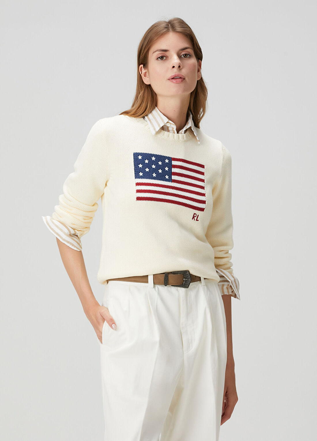 Polo Ralph Lauren Krem Logolu Kazak
