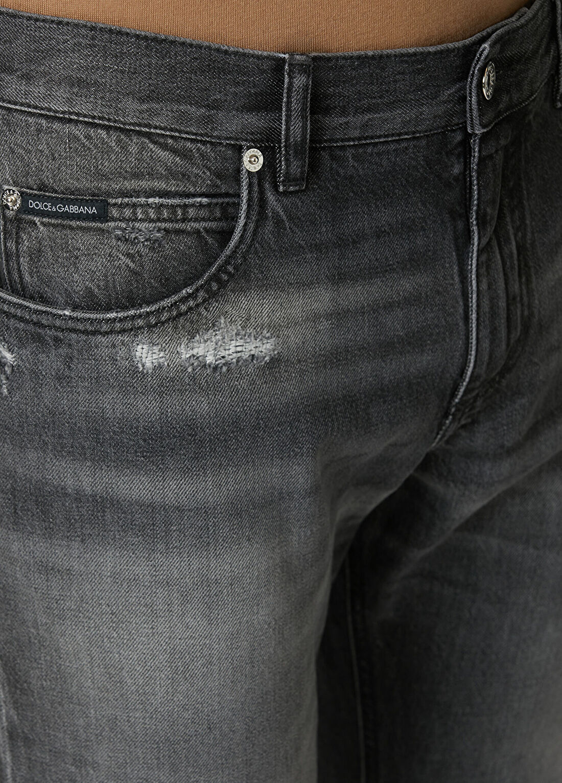 Dolce&Gabbana Regular Fit Gri Jean Pantolon görsel 4