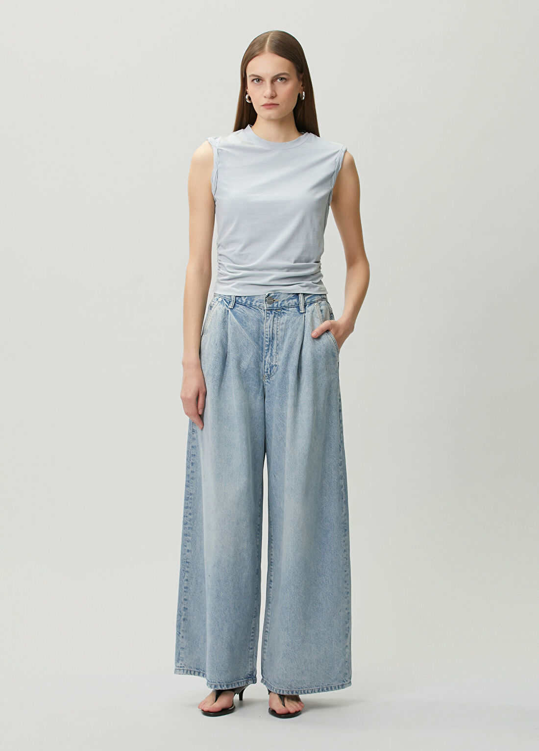 AllSaints Haze Wide Leg Mavi Jean Pantolon