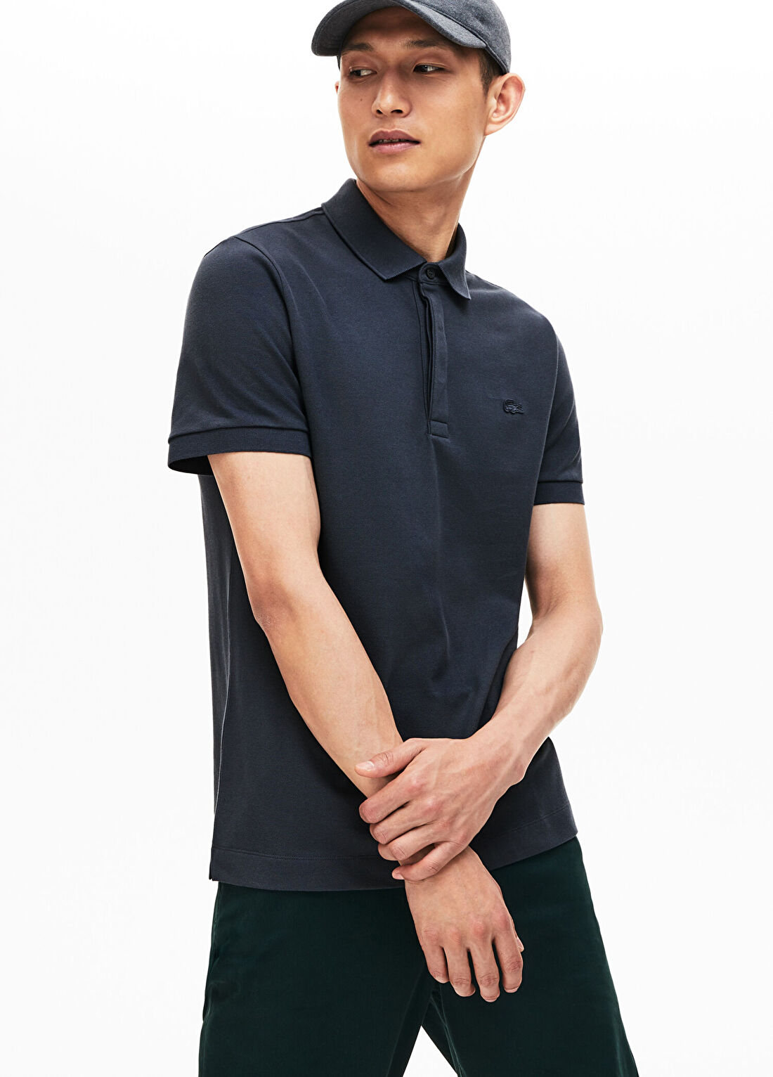 Lacoste Koyu Gri Regular Fit Paris Polo Yaka Kısa Kollu Erkek T-Shirt görsel 2