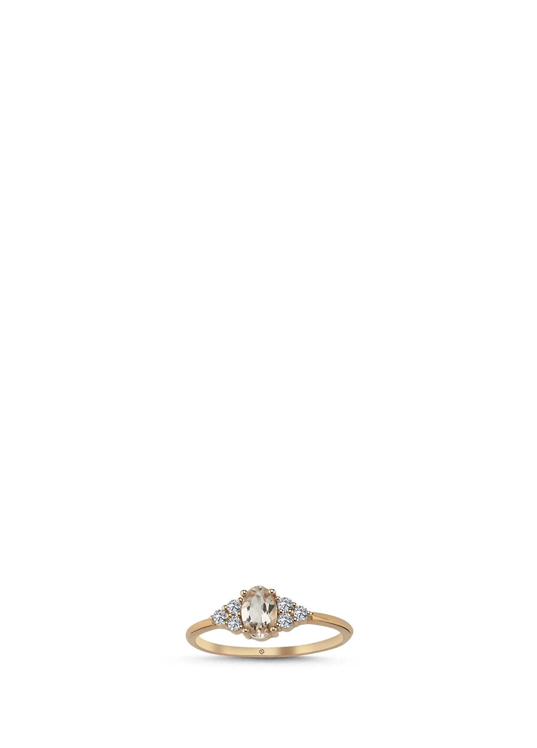 Safir Mücevher Hazine Morganite 14 Ayar Rose Kadın Pırlanta Yüzük