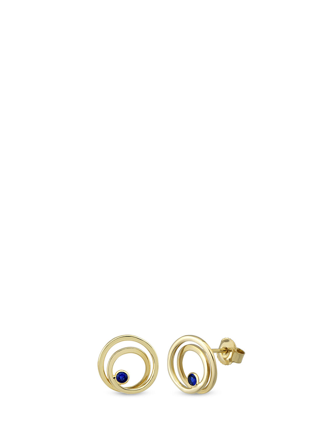 Orena Jewelry Sapphire Spiral 14 Ayar Kadın Altın Küpe