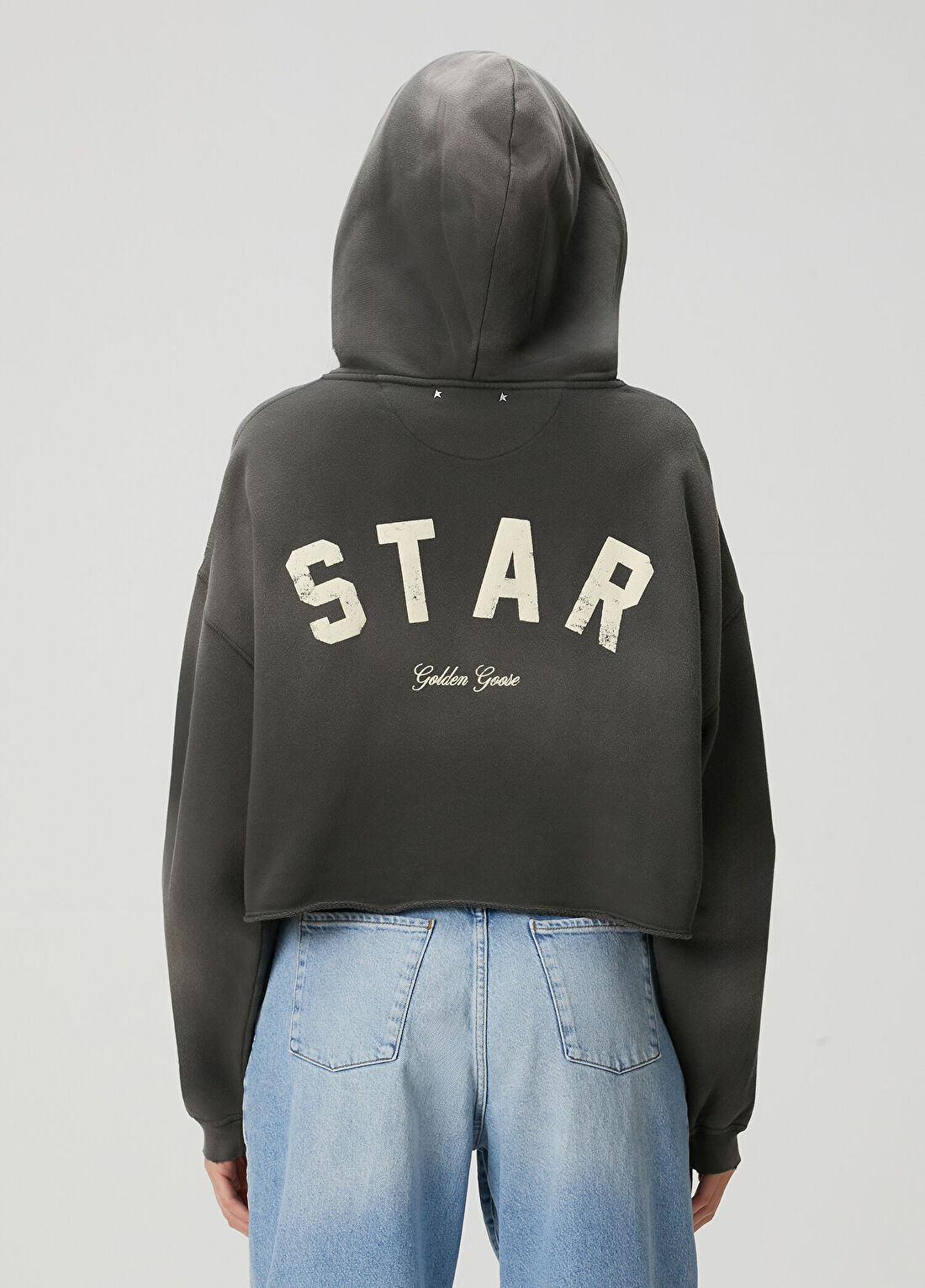 Golden Goose Oversize Star Koyu Gri Kapüşonlu Sweatshirt görsel 4