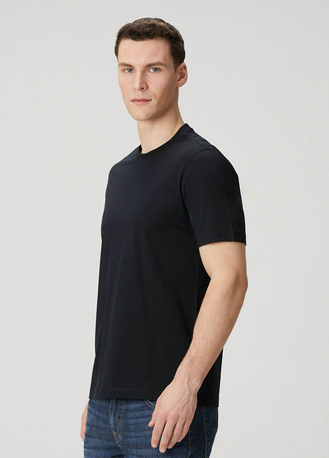 Slowear Siyah Basic T-shirt görsel 3