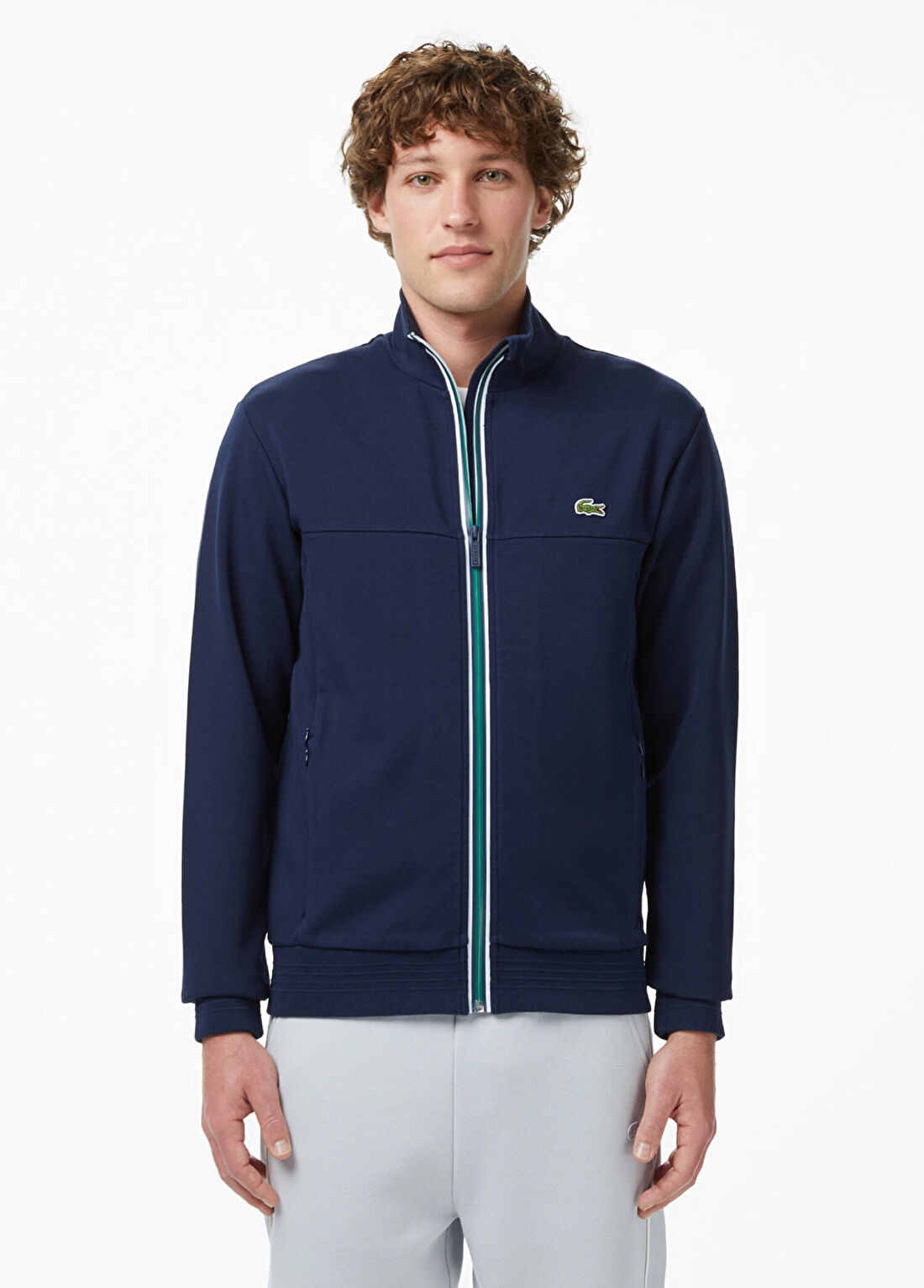 Lacoste Lacivert Slim Fit Fermuarlı Erkek Sweatshirt