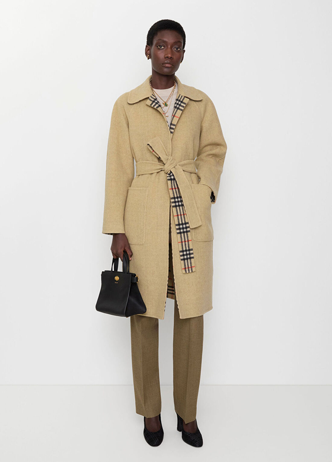 Burberry Tunbridge Bej Yün Kadın Kaban görsel 3