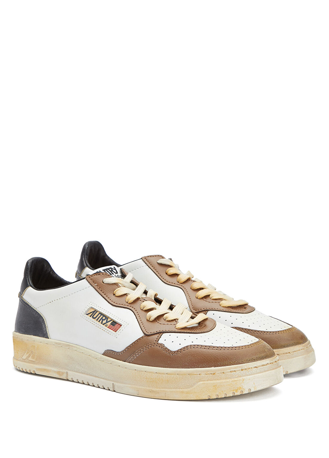 Autry Medalist Kahve Beyaz Erkek Deri Sneaker görsel 2