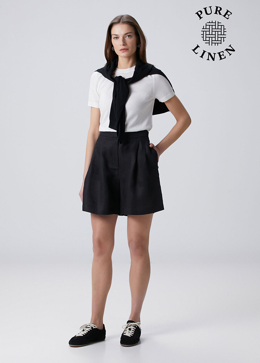 Beymen Collection Siyah Keten Şort