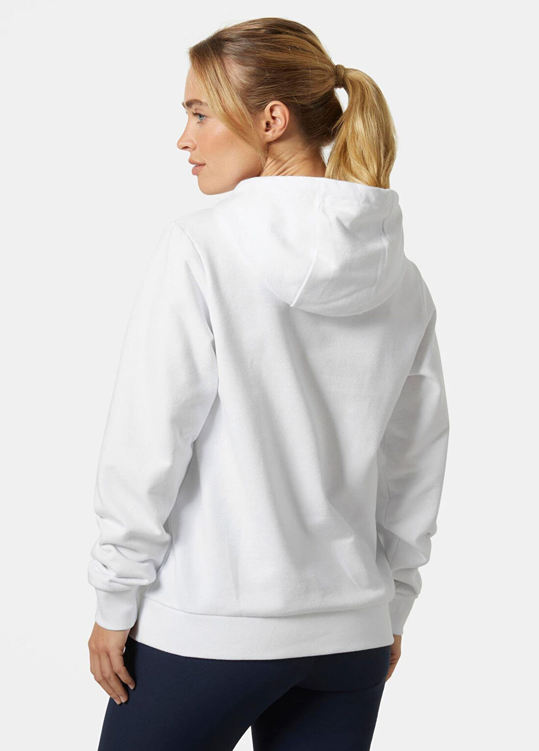Helly Hansen W HH Logo White Pamuklu Kapüşonlu Kadın Sweatshirt 2.0 görsel 3