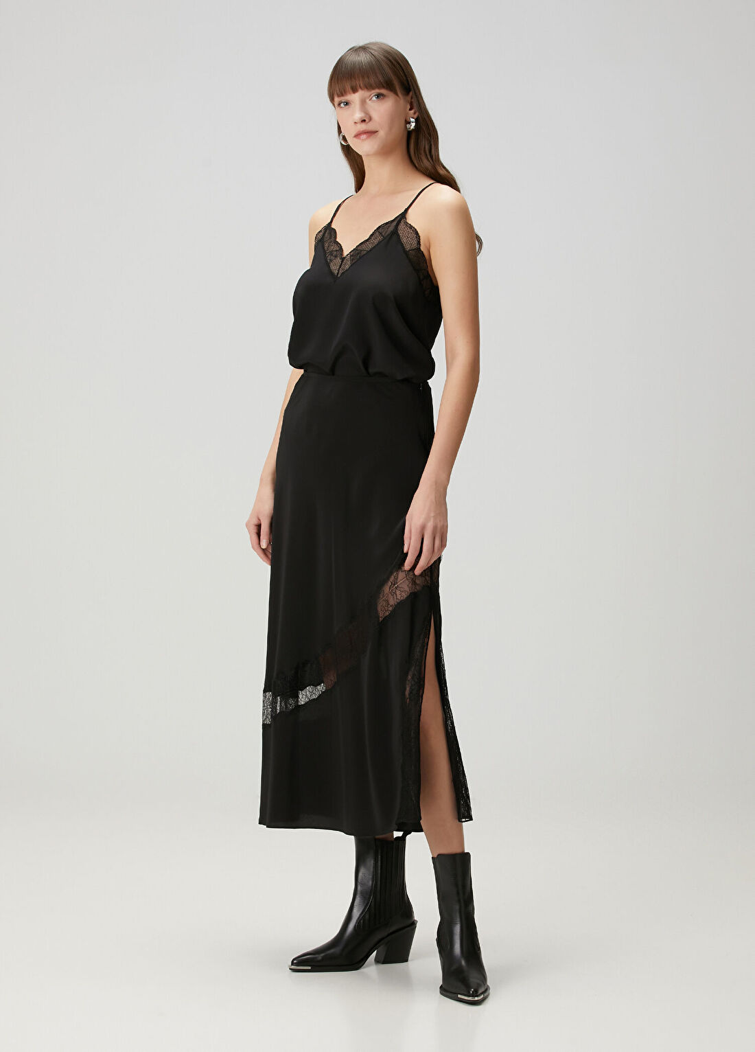 Zadig&Voltaire Jaylal Siyah Midi İpek Etek