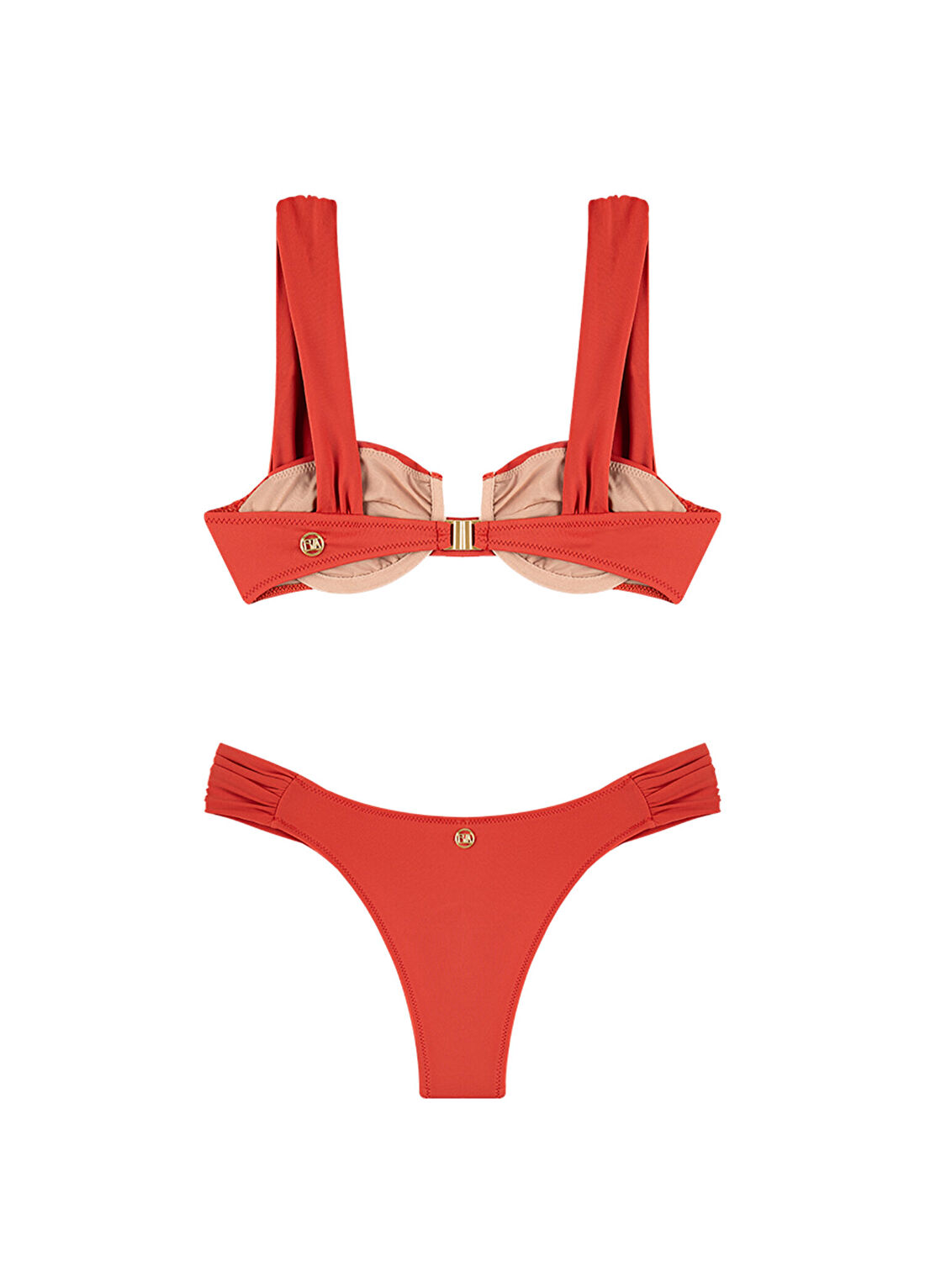Bia Swimwear Rebecca Rust Balenli Drapeli Kadın Bikini Takımı görsel 2