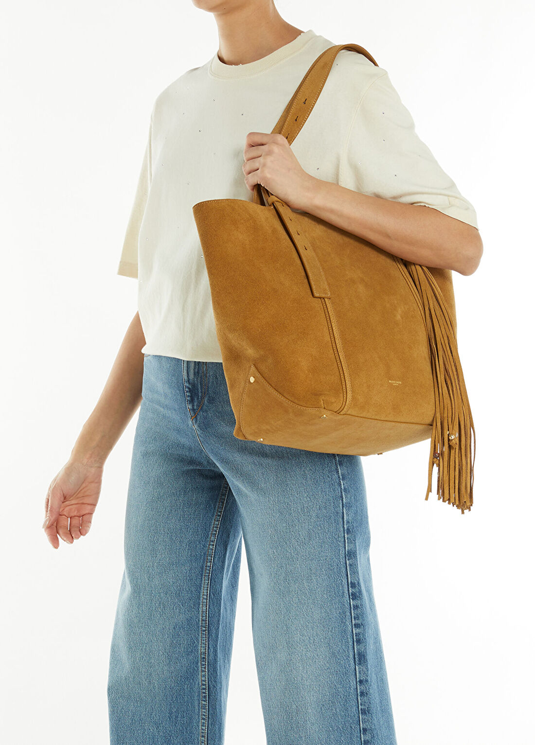 Golden Goose Karamel Süet Alışveriş Çantası görsel 2