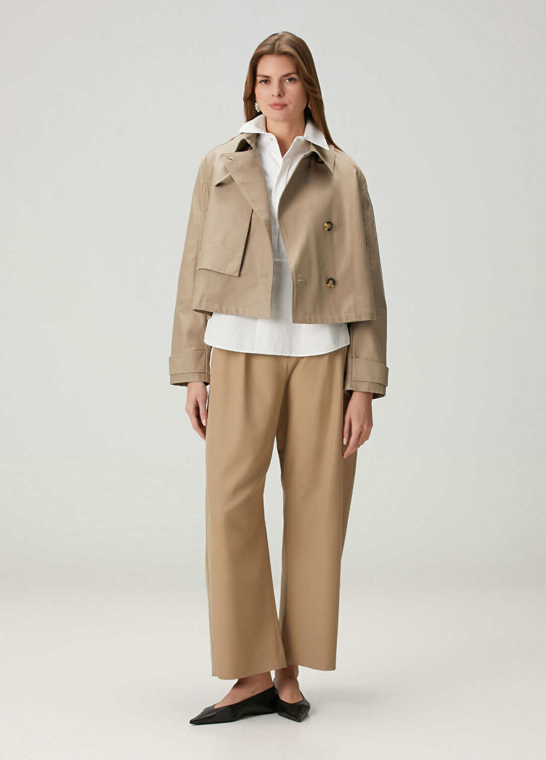 Rag&Bone Jamie Haki Crop Pardösü görsel 2