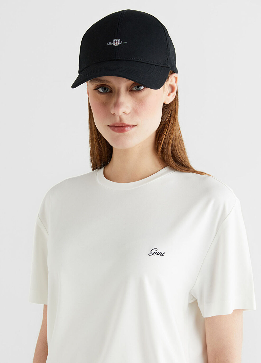 Gant Beyaz Bisiklet Yaka Regular Fit Kısa Kollu Kadın T-Shirt görsel 4
