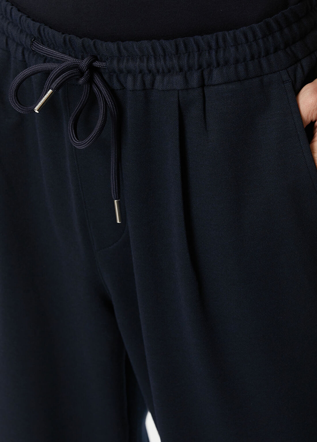 Beymen Collection Lacivert Beli Kordonlu Pilili Pantolon görsel 4