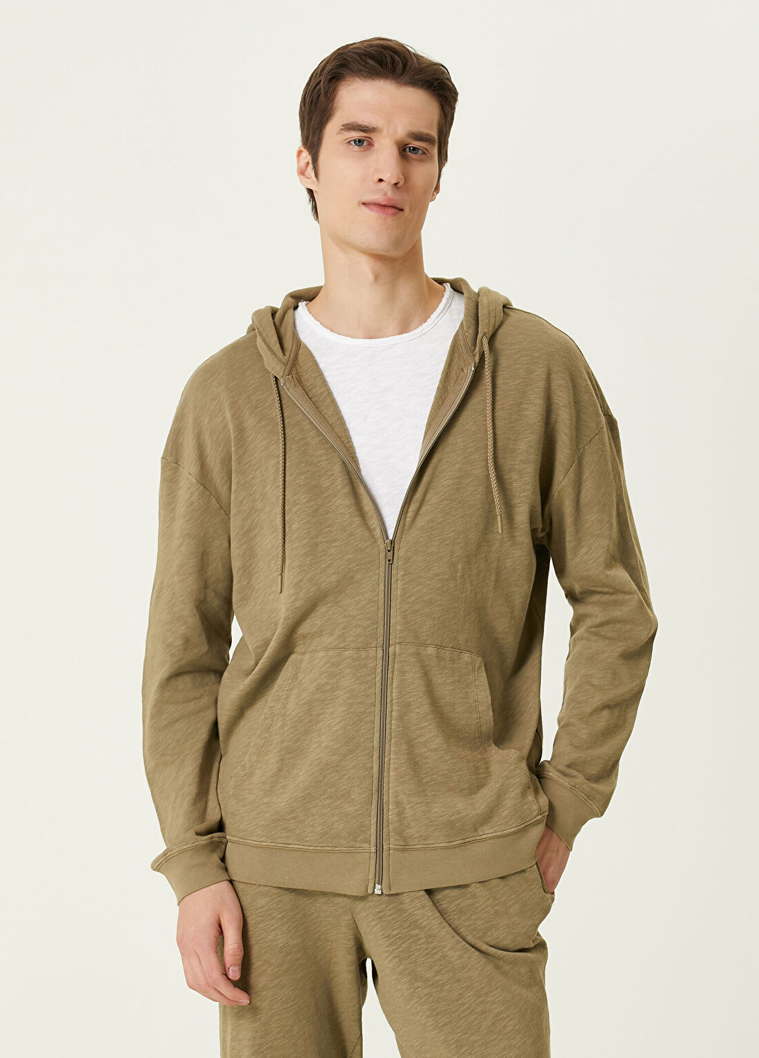 American Vintage Sonoma Haki Kapüşonlu Sweatshirt