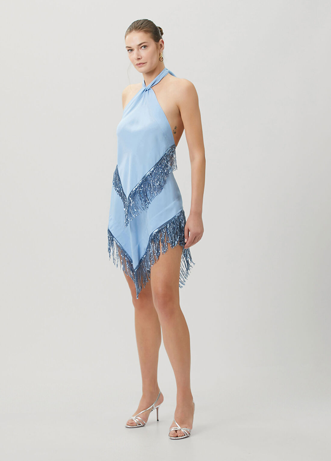 Rabanne Jupe Mavi Mini Abiye Etek