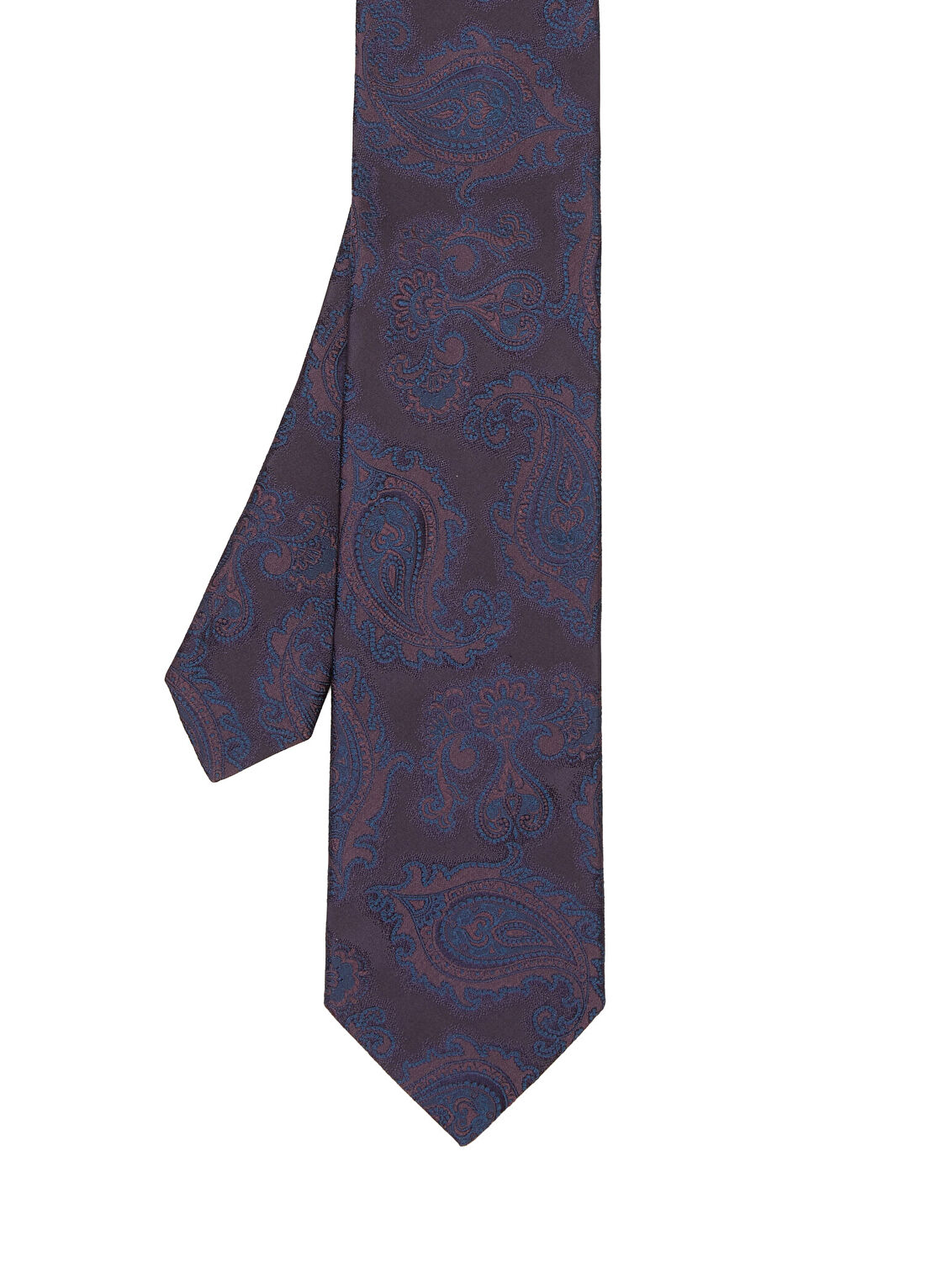 Beymen Collection Bordo Şal Desenli İpek Kravat