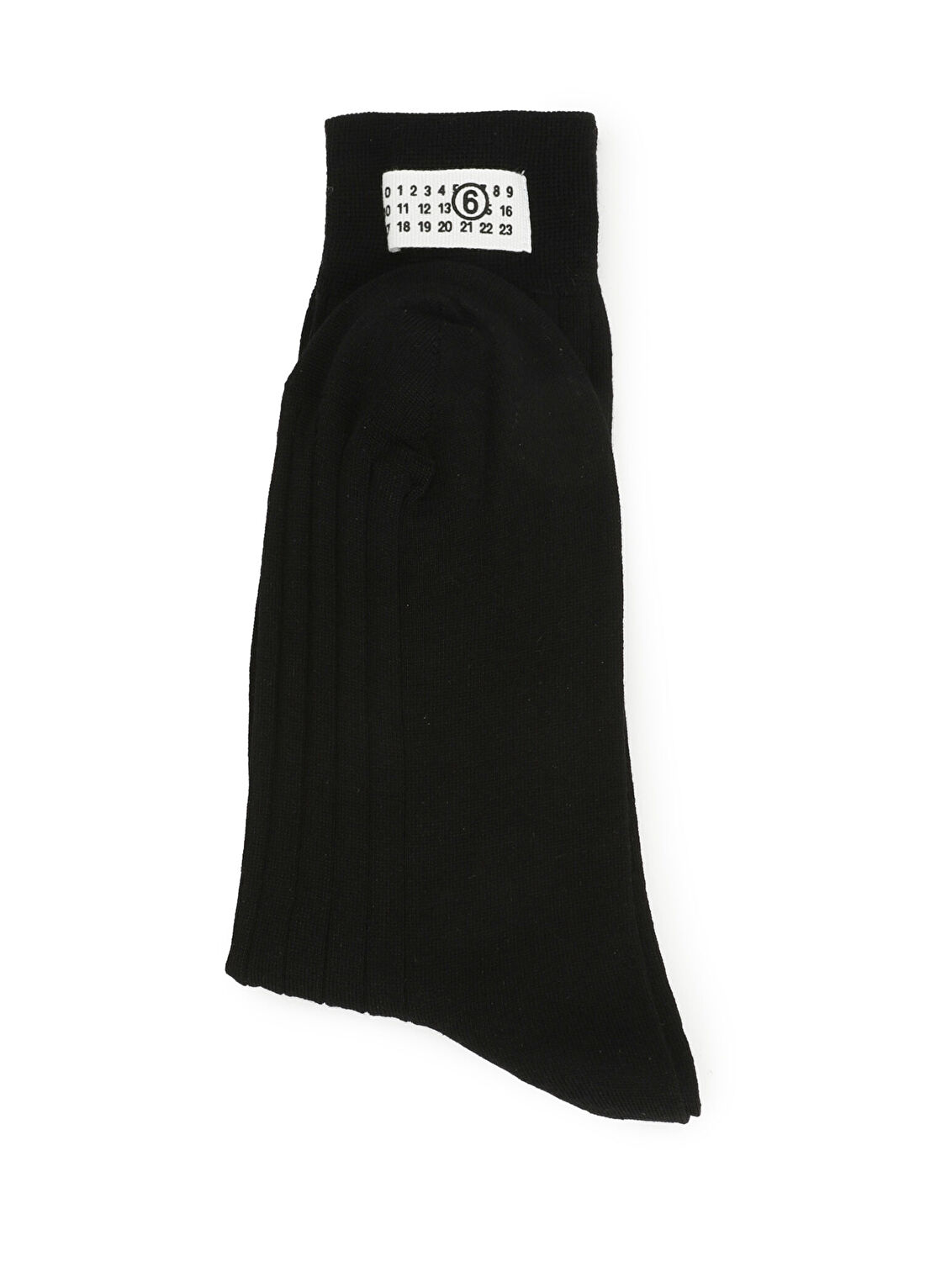 MM6 Maison Margiela Siyah Logo Patchli Erkek Yün Çorap görsel 2