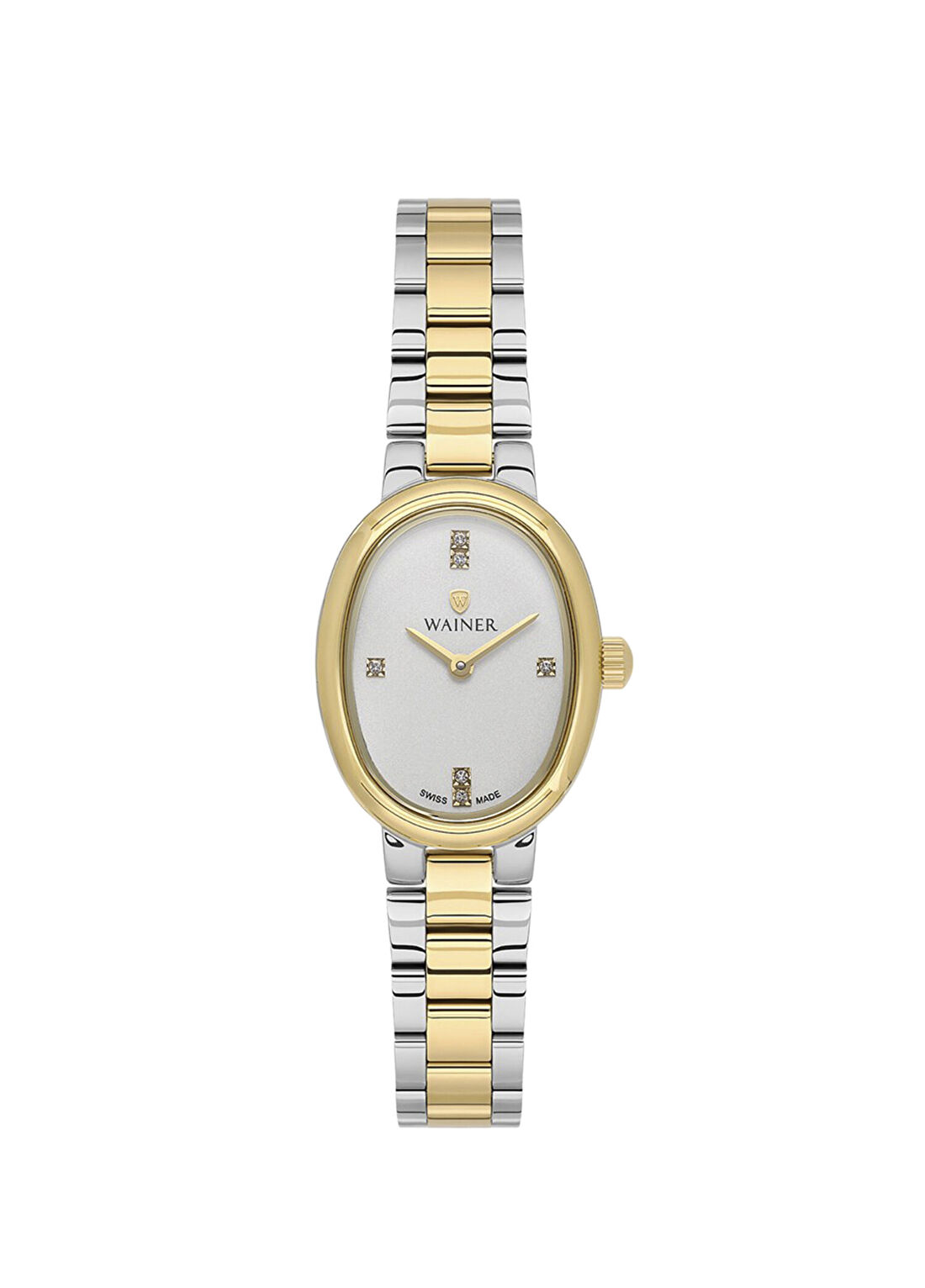 Wainer WA.18130-A Gümüş Altın Rengi Metal Kadın Kol Saati