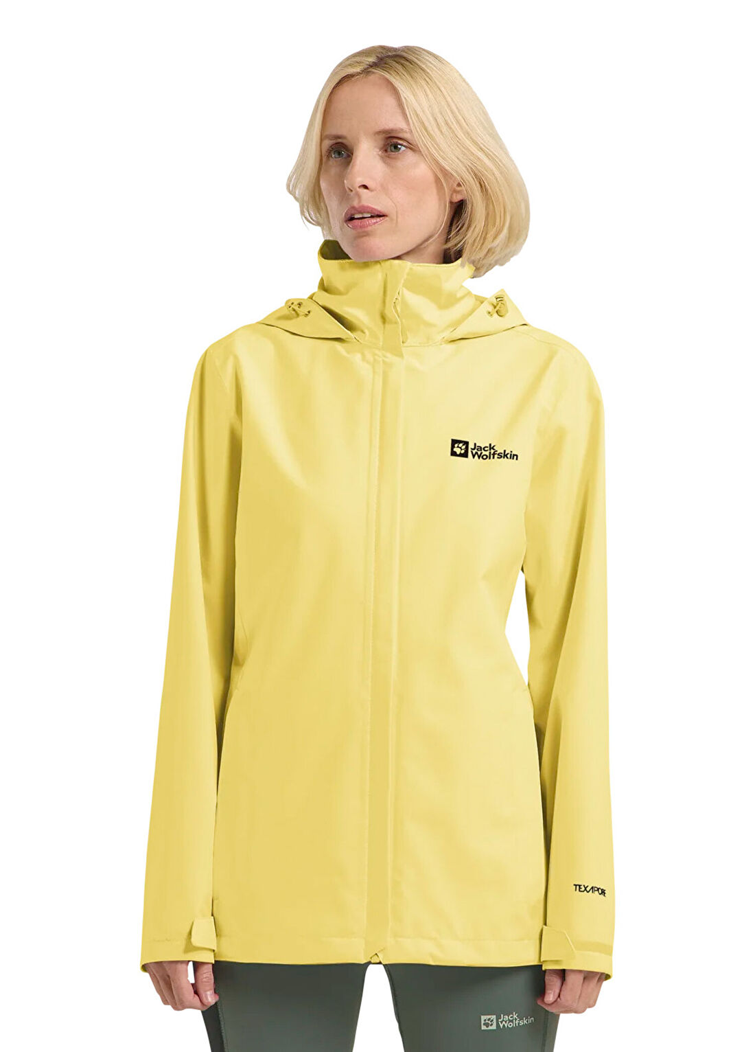 Jack Wolfskin Trailtime 2L Sarı Kapüşonlu Kadın Outdoor Ceketi