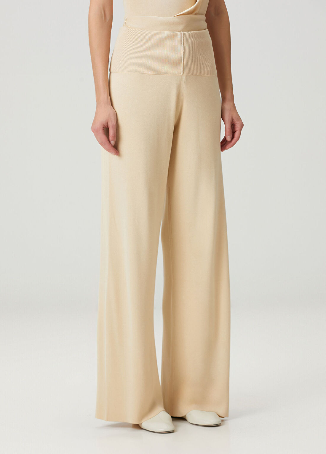 Aya Muse Taylx Krem İpek Pantolon görsel 3