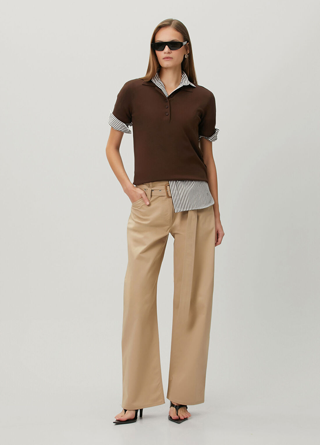 Acne Studios Regular Fit Bej Twill Pantolon