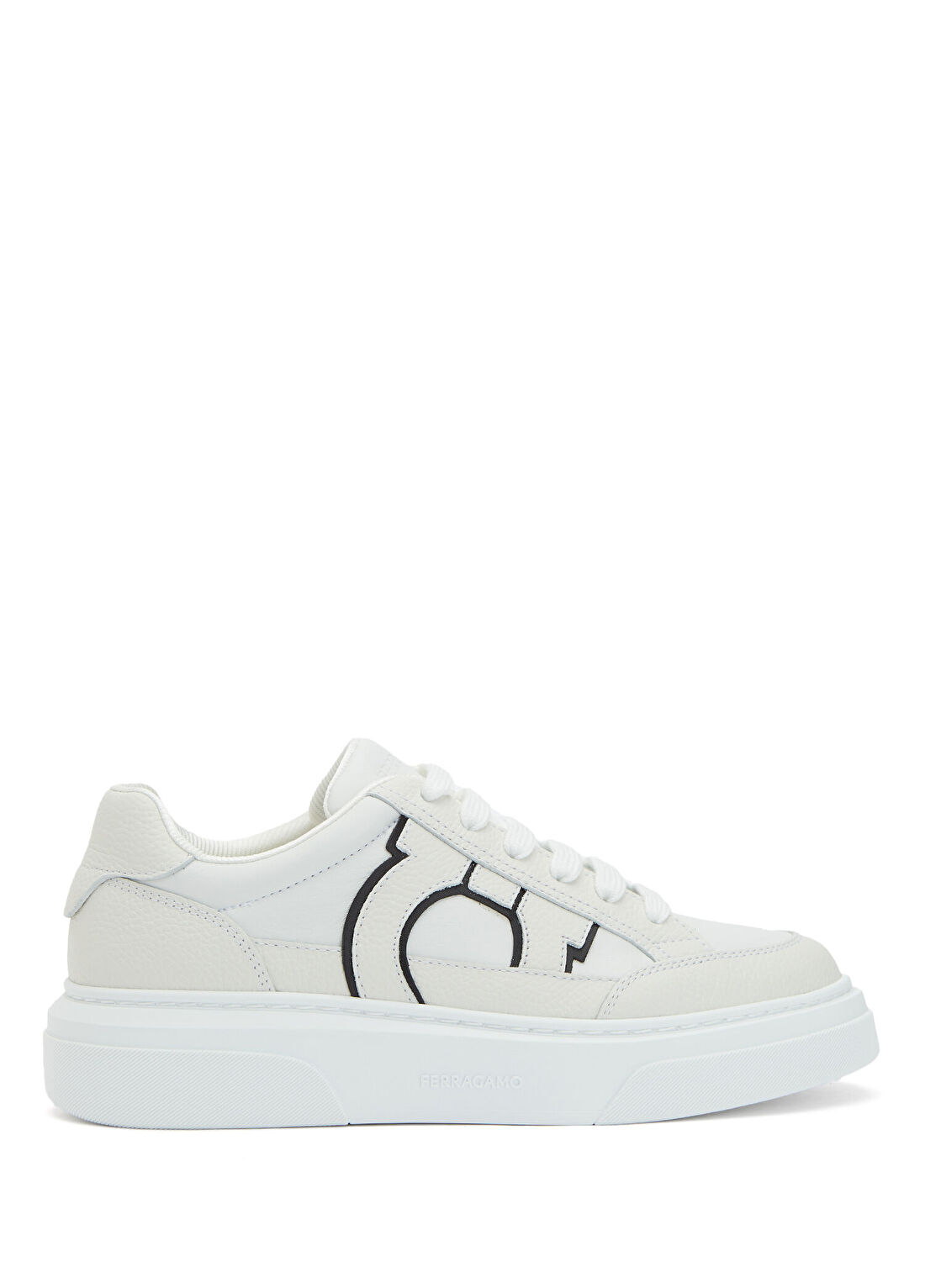 Ferragamo Beyaz Erkek Deri Sneaker