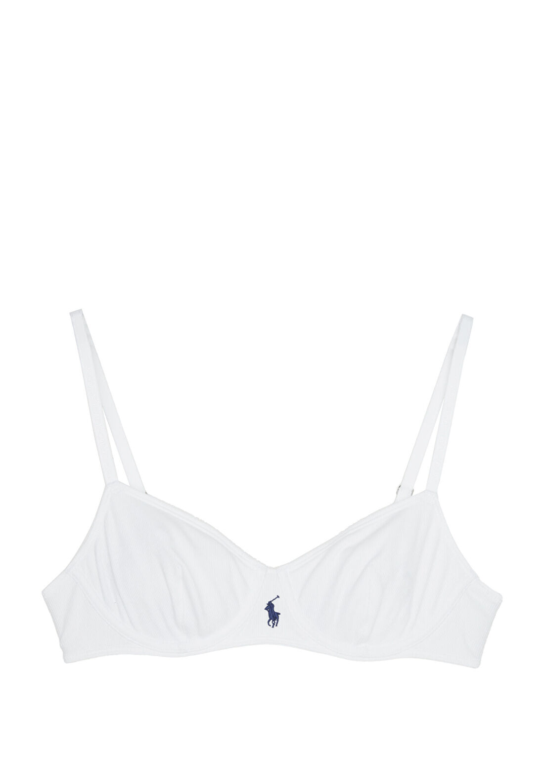 Polo Ralph Lauren-Lingerie Beyaz Logo Nakışlı Sütyen